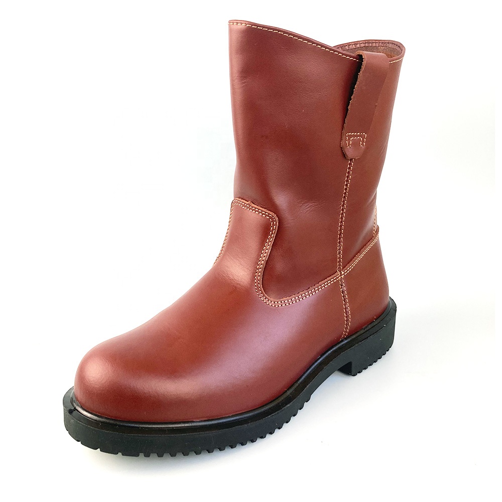 Waterproof Red American Wing Sand Oil Safety Boots with Steel Toe Genuine Leather